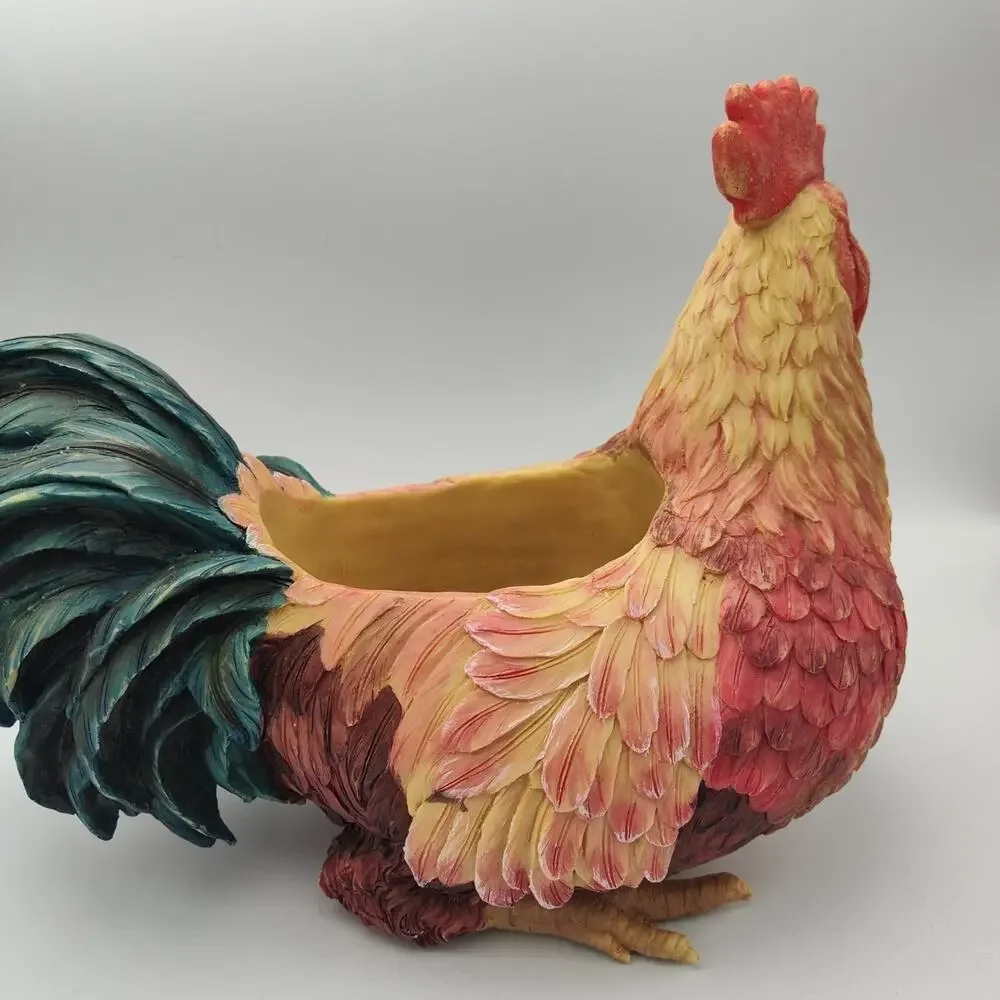 Certified International Vtg‎ Rooster Planter Bowl Resin